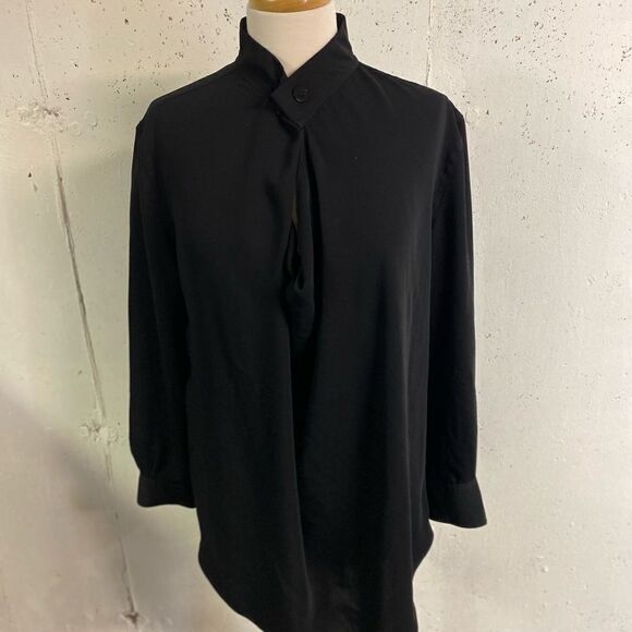 #141 ARITZIA BABATON Oversized Black Drape Blouse - Picture 4 of 7